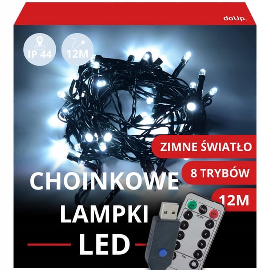 KURTYNA SWIETLNA LED LAMPKI CHOINKOWE SWIATECZNE 10 METROW GIRLANDA BIALE doUp.