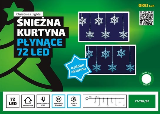 Kurtyna świetlna MULTIMIX Gwiazdki, 72 LED, 1,25 m, nr 1789 Multimix