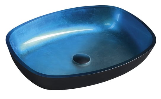 KVAORE szklana umywalka nablatowa 54x39,5 cm, niebieski Inna marka