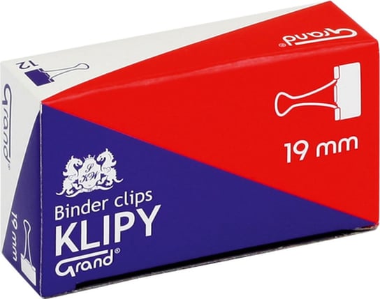 KW Trade, klipy biurowe Grand, 19 mm, 12 sztuk Grand