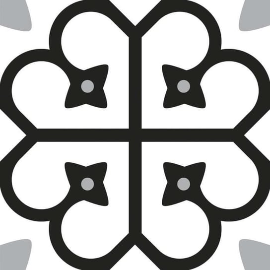 Kwadrat samoprzylepny - czarno-biały wzór kwiatowy Inna marka