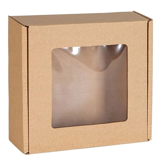 Kwadratowe pudełko fasonowe z okienkiem, pudełko prezentowe 13x13x4 cm x1 sarcia.eu