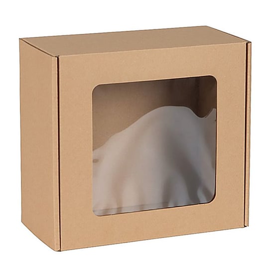 Kwadratowe pudełko fasonowe z okienkiem, pudełko prezentowe 20x20x10 cm x1 sarcia.eu