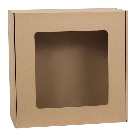Kwadratowe pudełko fasonowe z okienkiem, pudełko prezentowe, prezent 30x30x10 cm x1 sarcia.eu