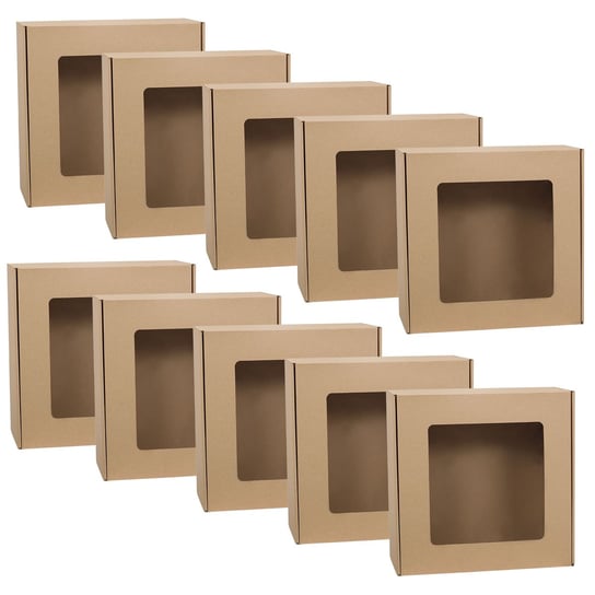 Kwadratowe pudełko fasonowe z okienkiem, pudełko prezentowe, prezent 30x30x10 cm x10 sarcia.eu