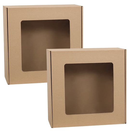 Kwadratowe pudełko fasonowe z okienkiem, pudełko prezentowe, prezent 30x30x10 cm x2 sarcia.eu