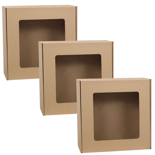 Kwadratowe pudełko fasonowe z okienkiem, pudełko prezentowe, prezent 30x30x10 cm x3 sarcia.eu