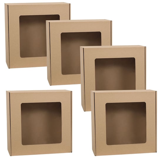 Kwadratowe pudełko fasonowe z okienkiem, pudełko prezentowe, prezent 30x30x10 cm x5 sarcia.eu