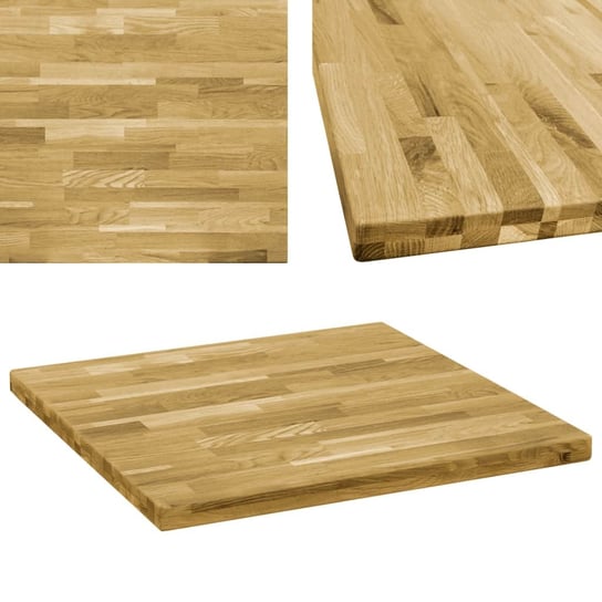 Kwadratowy blat vidaXL do stolika z drewna dębowego, 44mm, 80x80cm vidaXL
