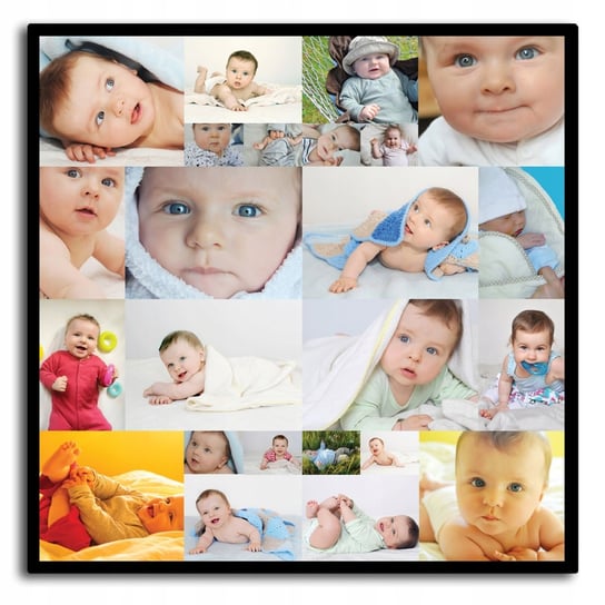 Kwadratowy kolaż ze zdjęciami, piękna pamiątka, zdjęcia dziecka, zdjęcia z podróży, pomysł na prezent Inna marka