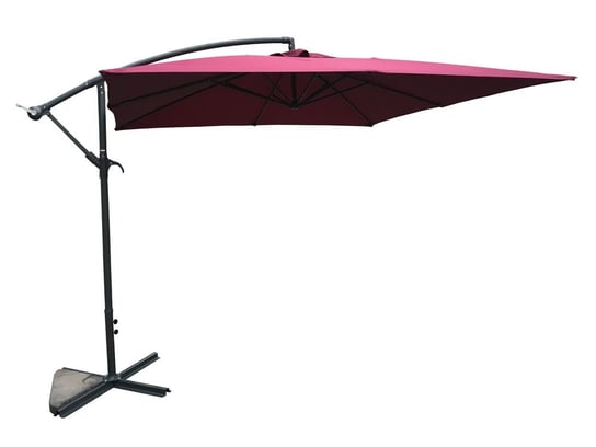 Kwadratowy parasol metalowy bordowy - 270 x 270 cm Tradgard