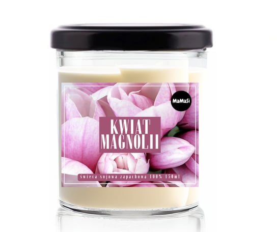 Kwiat Magnolii Świeca Świeczka Sojowa Zapachowa 150Ml W Słoiku Na Prezent Mamasi Candle