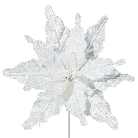 Kwiat Świąteczny Dekoracyjny 19D 22 Cm Biały Eurofirany
