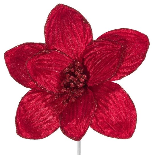 Kwiat Świąteczny Dekoracyjny 49C 20 Cm Czerwony Eurofirany