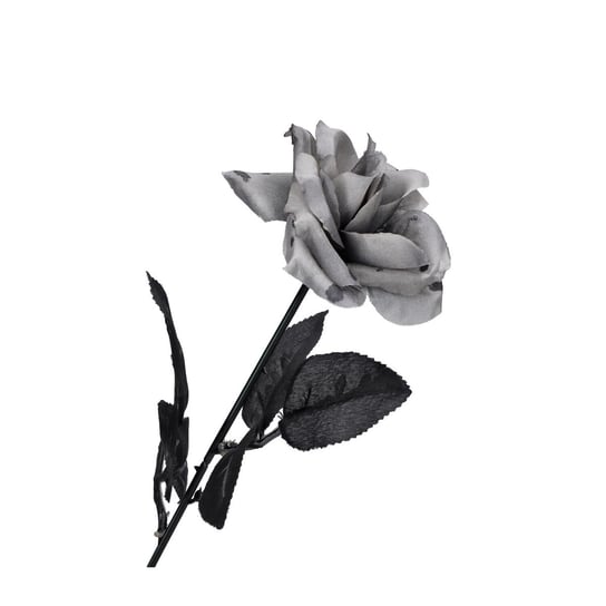 Kwiat Sztuczny Róża Ciemna Szara Dekoracyjna ABC
