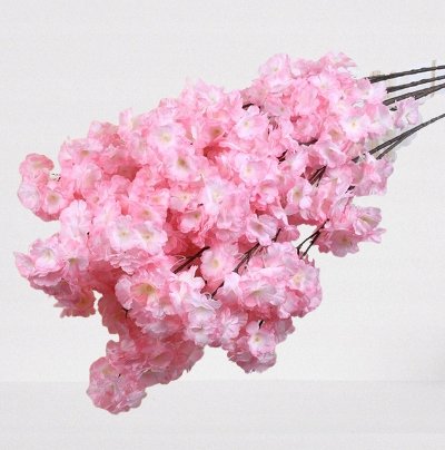 Kwiat Wiśni Gałązka Jabłoni Sztuczna 3 odnogi 100cm Różowy Greenzone