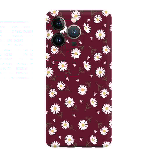 Kwiatki Stokrotki Białe  - Iphone 15 Pro Max Etui Matowe Bordo [Tif 20E] PieceofCase