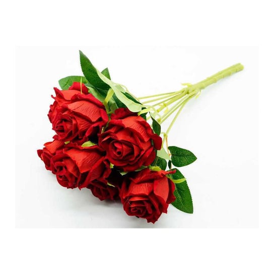 Kwiaty dekoracyjne Bukiet Róż Welur bordo bordowy Wisan