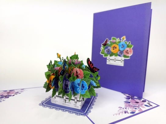 Kwiaty Motyl Kartka 3D Dzień Mamy Rocznica GrandGift
