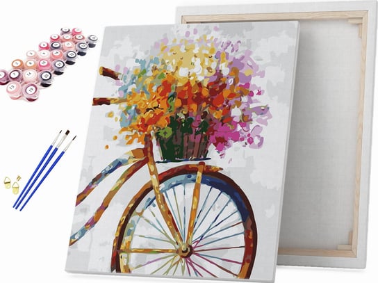 Kwiaty na rowerze - Malowanie po numerach Beliart