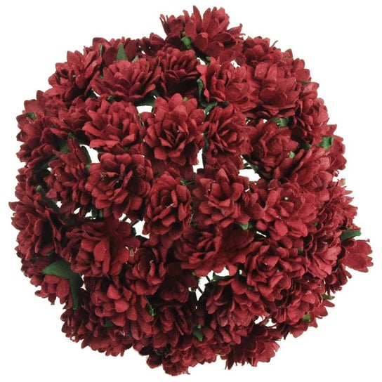 Kwiaty papierowe ASTRY ciemnoczerwone - 50szt Wild Orchid Crafts