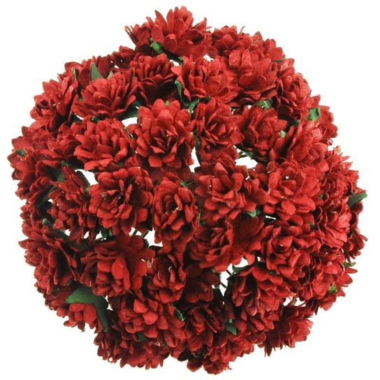 Kwiaty papierowe ASTRY czerwone - 50szt. Wild Orchid Crafts