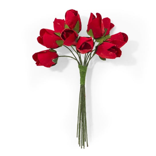 Kwiaty Papierowe Bukiecik-Tulipany, 10 Szt./Op., Czerwony- Półprodukt Dekoracyjny 252002 Galeria Papieru Galeria Papieru