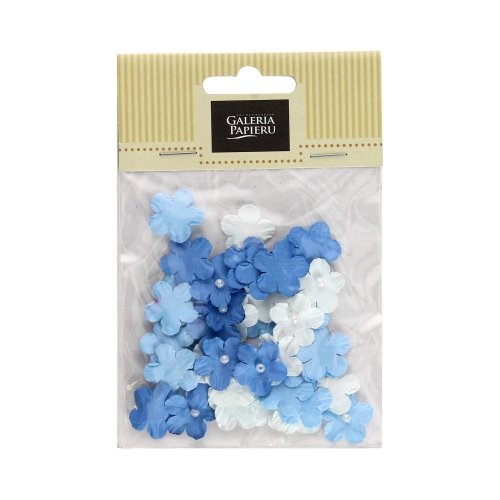 Kwiaty papierowe Niezapominajki z perełką, mix błękitne, 50 sztuk Galeria Papieru