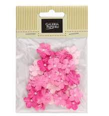 Kwiaty papierowe Niezapominajki z perełką, mix różowe, 50 sztuk Galeria Papieru