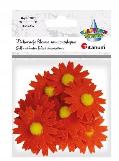 Kwiaty Samoprzylepne 10Szt Pomarańczowe Titanum Titanum