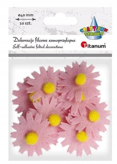 Kwiaty Samoprzylepne 10Szt Różowe Titanum Titanum
