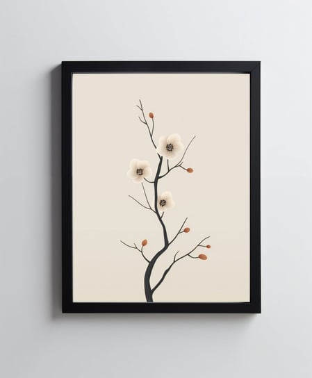 Kwiaty w stylu Japandi - 30x40 cm - Bez ramy Harmony Posters