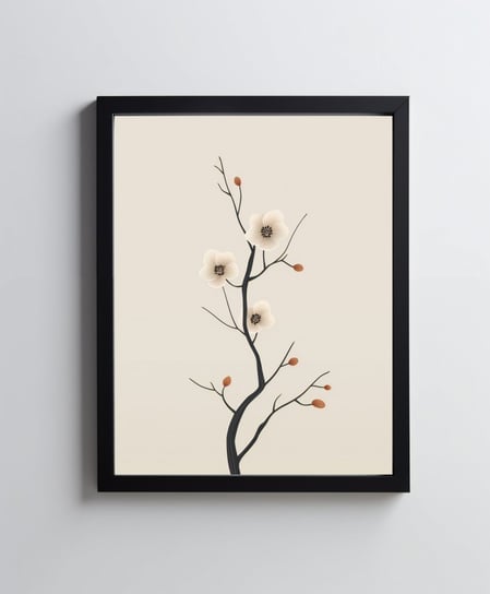 Kwiaty w stylu Japandi - 40x50 cm - Bez ramy Harmony Posters