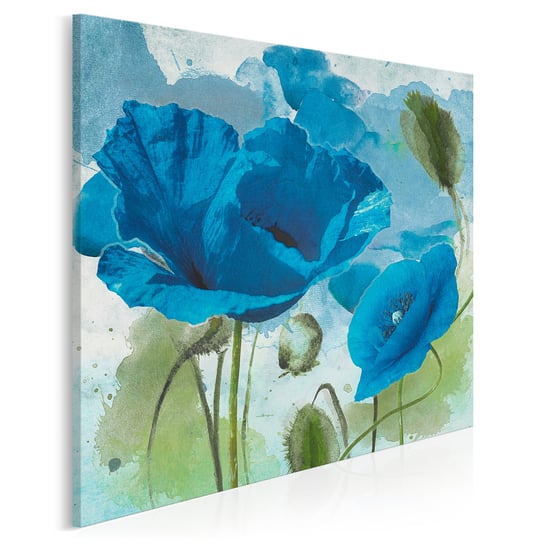 Kwiecisty błękit paryski - nowoczesny obraz do salonu - 80x80 cm VAKU-DSGN Nowoczesne obrazy