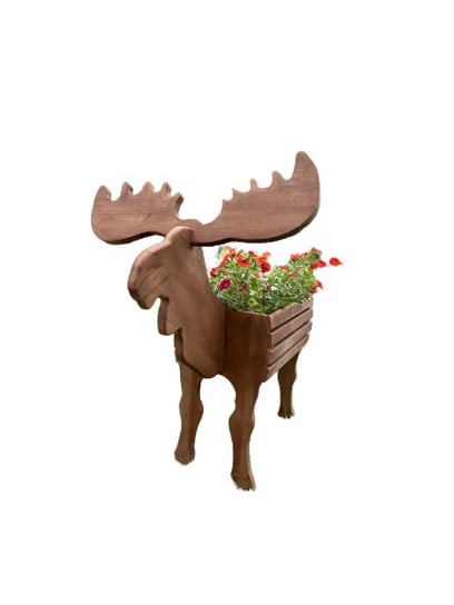 Kwietnik drewniany na prezent stojący donica do domu ogrodu na kwiaty boho ŁOŚ brąz Home Toys