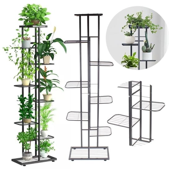 Kwietnik Metalowy Stojak na Kwiaty Rośliny Regał Stojący 141cm 8 Półek Nobo Kids