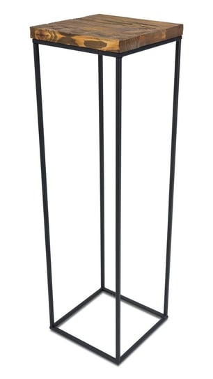 Kwietnik metalowy z drewnem 80 cm : Wzór - Wzór 1 MIA home