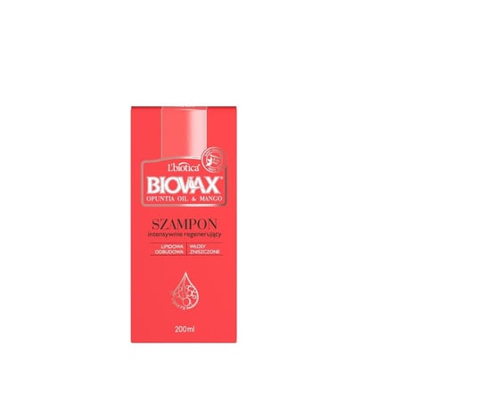 L'Biotica, Biovax, szampon intensywnie regenerujący do włosów zniszczonych Opuntia Oil&Mango, 200 ml L'Biotica
