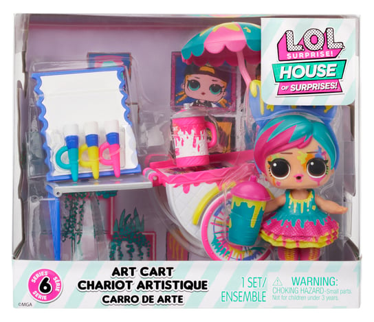 L.O.L. Surprise Furniture Playset with Doll - Splatters + Art Cart L.O.L. Surprise