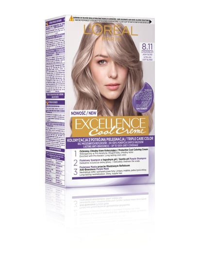 L'Oreal Excellence Cool Creme Farba do włosów 8.11 Ultra Popielaty Jasny Blond L'Oreal Paris