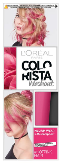 L'oreal Paris, Colorista Washout, zmywalna farba do włosów 9 Hot Pink Hair, 80 ml L'Oreal Paris
