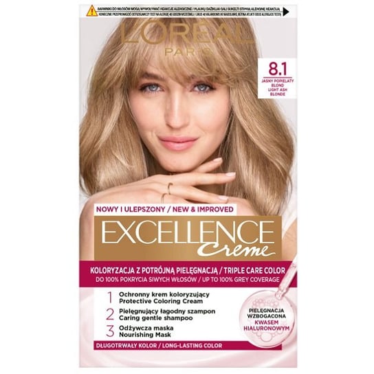 L'Oreal Paris Excellence Creme farba do włosów 8.1 Jasny Popielaty Blond L'Oreal Paris