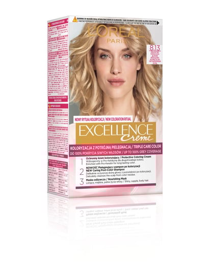 L'oreal Paris, Excellence Creme, farba do włosów, 8.13 Perłowy beż L'Oreal Paris