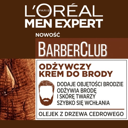 L'oreal Paris, Men Expert Barber Club, odżywczy krem do brody, 50 ml L'Oreal Paris