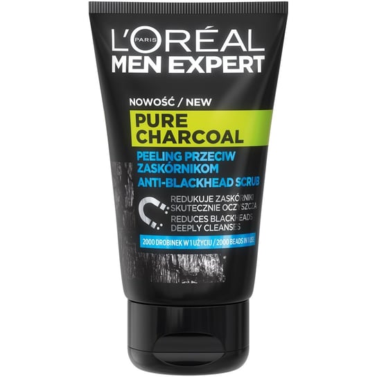 L'oreal Paris, Men Expert Pure Charcoal, peeling do twarzy przeciw zaskórnikom, 100 ml L'Oreal Paris
