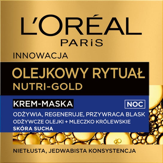L'oreal Paris, Nutri Gold Olejkowy Rytuał, krem-maska na noc skóra sucha, 50 ml L'Oreal Paris
