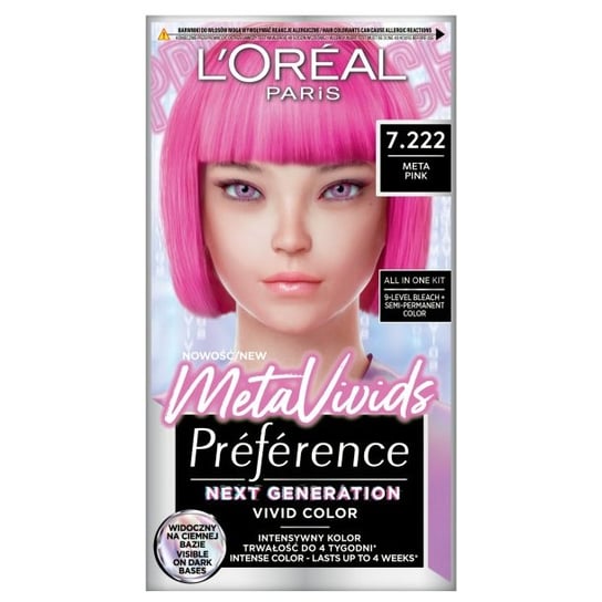 L'oreal Paris, Preference Metavivids, Farba Do Włosów, 7.222 Meta Pink L'Oreal Paris