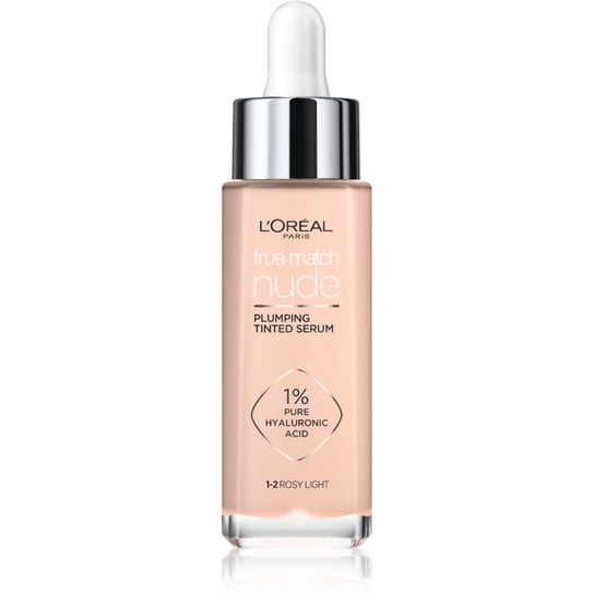 L’Oréal Paris, True Match Nude Plumping Tinted Serum Serum Do Ujednolicenia Kolorytu Skóry, Odcień 1-2 Rosy Light, 30ml L'Oreal Paris