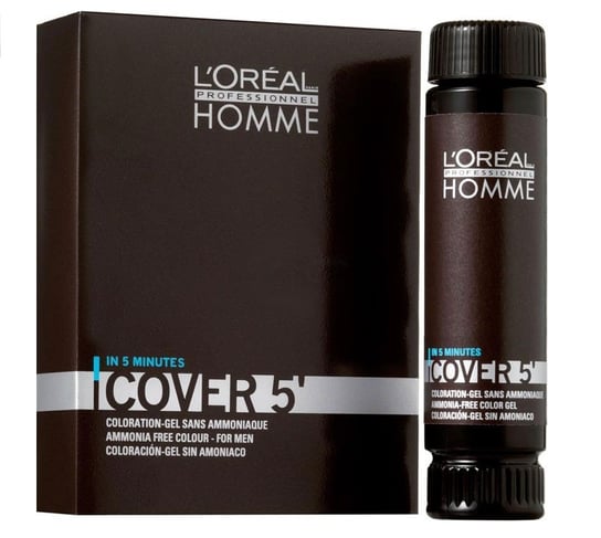 L'Oreal Professionnel, Homme Cover 5, Żel do koloryzacji włosów dla mężczyzn 3 Dark Brown, 3x50 ml L'Oréal Professionnel