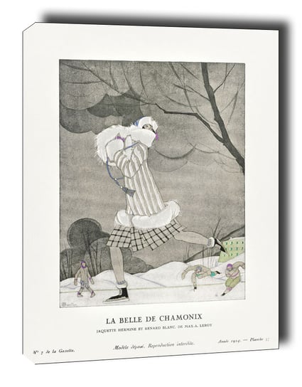 La Belle de Chamonix, ermine and white fox jacket, by Max-A - obraz na płótnie 20x30 cm Galeria Plakatu